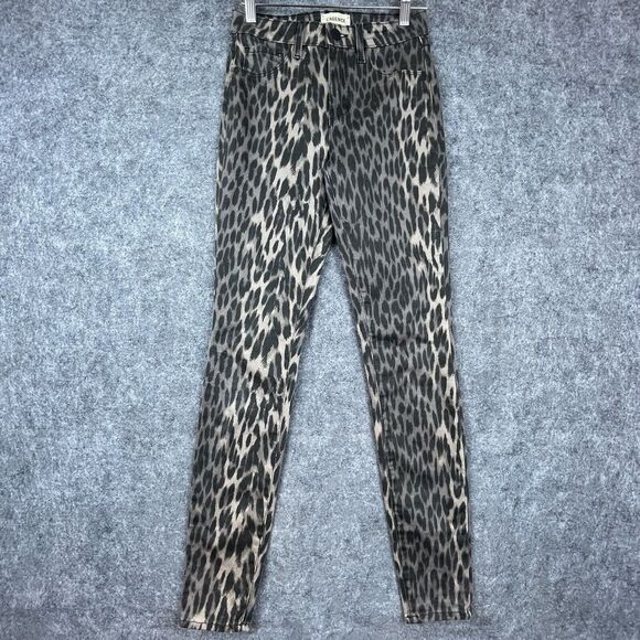 L'Agence Jeans Womens 25 Cheetah Marguerite High Rise Skinny Mobwife Leopard - Picture 1 of 7